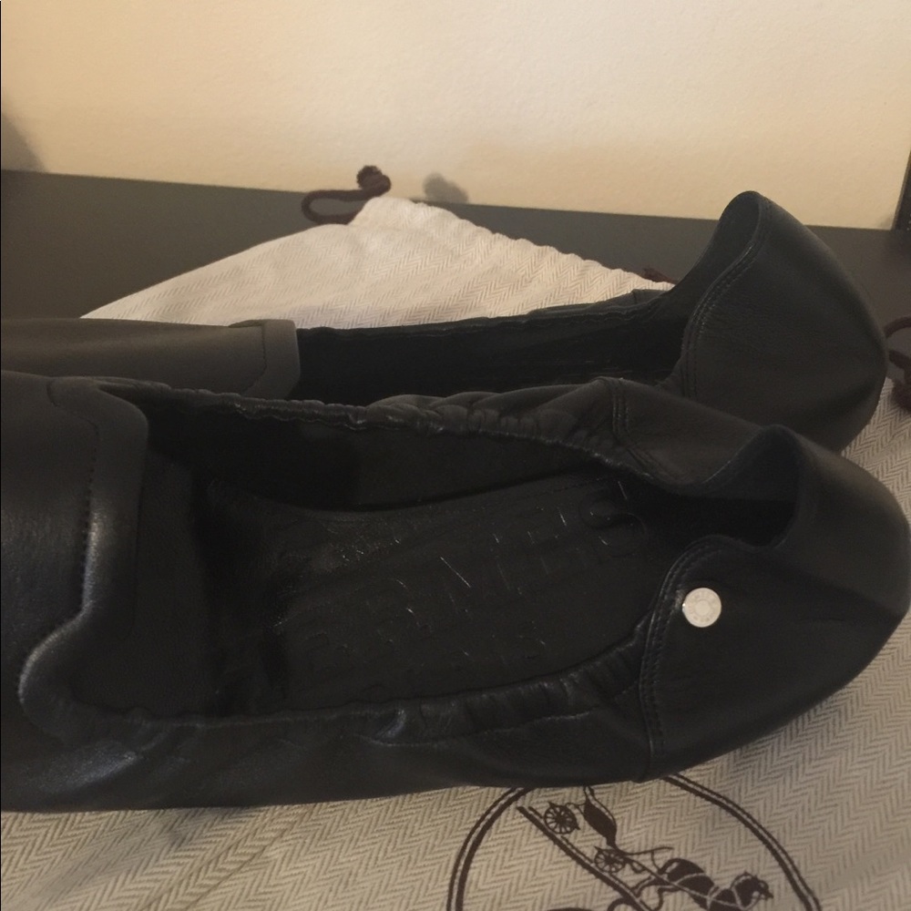 New Hermes Black Leather Moccasins - Picture 3 of 4